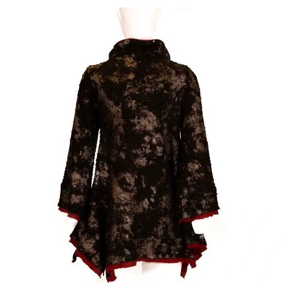 La Rose Rouge Black and silver top w/wire rose & collar.-Haute Couture L… - Picture 3 of 14